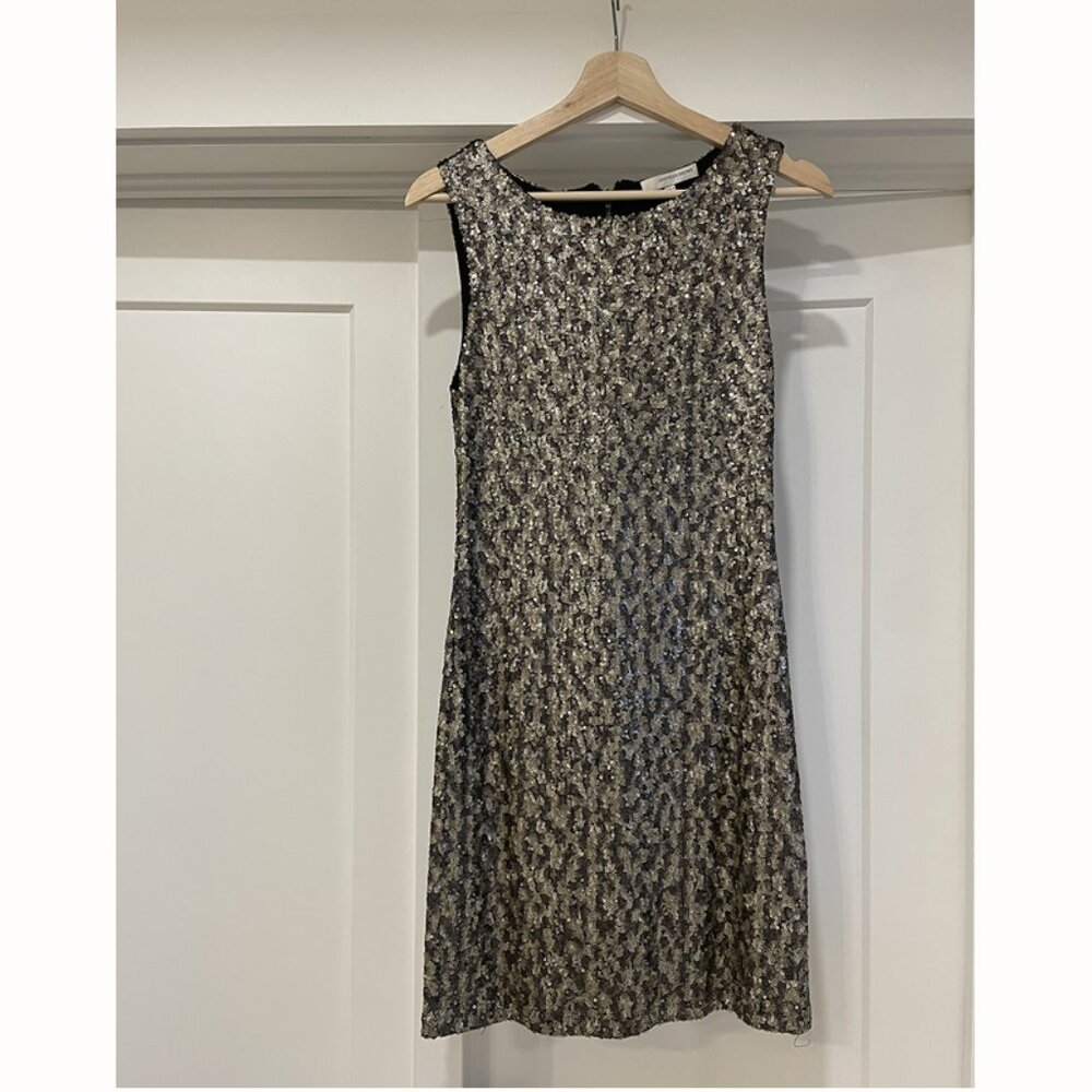 Black & Gold Mini Sequin Dress